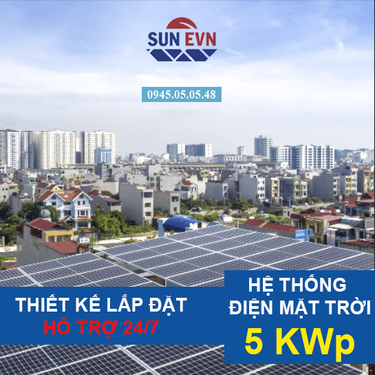 Gói Hệ Thống Điện Mặt Trời 5 KWp (Giảm  1-2 triệu/tháng)